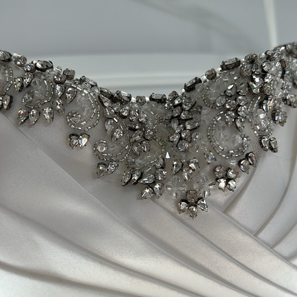 Casablanca off-white satin wedding gown - Picture 7 of 16